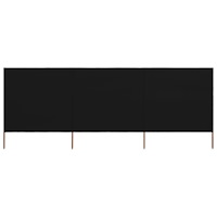 vidaXL Vindskydd 3 paneler tyg 400x160 cm svart