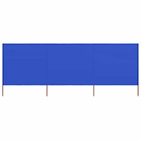 vidaXL Vindskydd 3 paneler tyg 400x160 cm azurblå