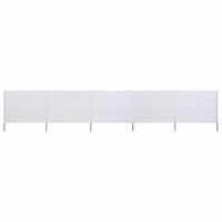 vidaXL Vindskydd 5 paneler tyg 600x120 cm sandvit