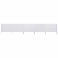 vidaXL Vindskydd 5 paneler tyg 600x160 cm sandvit