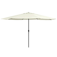 vidaXL Trädgårdsparasoll med metallstång 390 cm sandvit