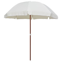vidaXL Trädgårdsparasoll med stålstång 240 cm sand