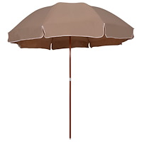 vidaXL Trädgårdsparasoll med stålstång 300 cm taupe