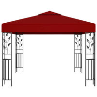 vidaXL Paviljong 3x3 m vinröd