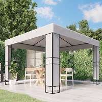 vidaXL Paviljong med dubbeltak 3x3 m vit