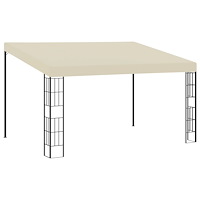 vidaXL Väggmonterad paviljong 3x4 m gräddvit tyg