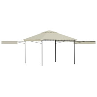 vidaXL Paviljong med förlängda tak 3x3x2,75 m gräddvit 180 g/m²