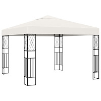 vidaXL Paviljong 3x3 m gräddvit tyg