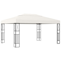 vidaXL Paviljong 3x4 m gräddvit tyg