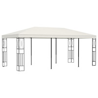 vidaXL Paviljong 3x6 m gräddvit tyg