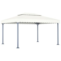 vidaXL Paviljong 400x300 cm gräddvit aluminium