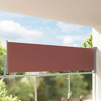 vidaXL Infällbar sidomarkis 100x300 cm brun
