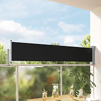 vidaXL Infällbar sidomarkis 60x300 cm svart