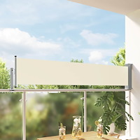 vidaXL Infällbar sidomarkis 60x300 cm gräddvit
