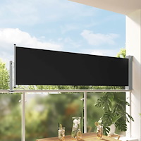 vidaXL Infällbar sidomarkis 80x300 cm svart