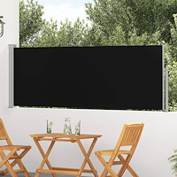 vidaXL Infällbar sidomarkis 100x300 cm svart