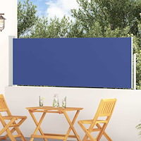 vidaXL Infällbar sidomarkis 100x314 cm blå