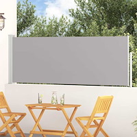 vidaXL Infällbar sidomarkis 100x314 cm grå