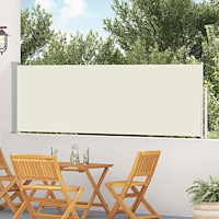 vidaXL Infällbar sidomarkis 100x500 cm gräddvit