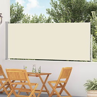 vidaXL Infällbar sidomarkis 120x500 cm gräddvit