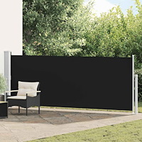 vidaXL Infällbar sidomarkis 140x514 cm svart