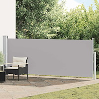 vidaXL Infällbar sidomarkis 140x514 cm grå