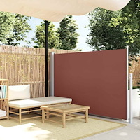 vidaXL Infällbar sidomarkis 140x500 cm brun