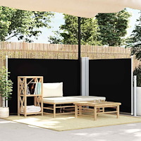 vidaXL Infällbar sidomarkis svart 100x600 cm