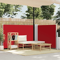 vidaXL Infällbar sidomarkis röd 100x600 cm
