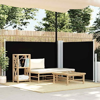 vidaXL Infällbar sidomarkis svart 120x600 cm