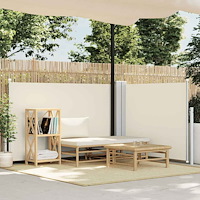 vidaXL Infällbar sidomarkis gräddvit 120x600 cm