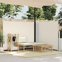 vidaXL Infällbar sidomarkis gräddvit 140x600 cm
