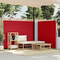 vidaXL Infällbar sidomarkis röd 140x600 cm