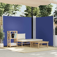 vidaXL Infällbar sidomarkis blå 160x600 cm