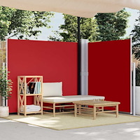vidaXL Infällbar sidomarkis röd 160x600 cm