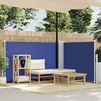 vidaXL Infällbar sidomarkis blå 120x1000 cm