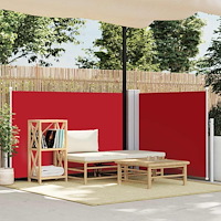 vidaXL Infällbar sidomarkis röd 120x1000 cm