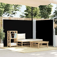 vidaXL Infällbar sidomarkis svart 140x1000 cm