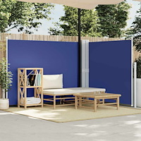 vidaXL Infällbar sidomarkis blå 140x1000 cm