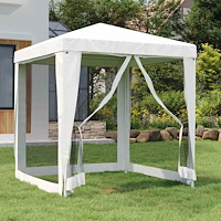 vidaXL Partytält med 4 sidoväggar i nät 2x2 m vit