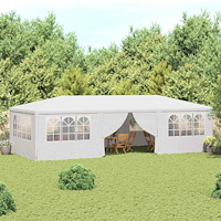 vidaXL Professionellt partytält med väggar 4x9 m vit 90 g/m²