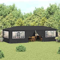 vidaXL Professionellt partytält med väggar 4x9 m antracit 90 g/m²