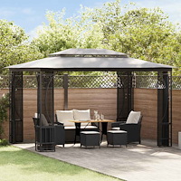 vidaXL Paviljong med nät 300x400x265 cm antracit
