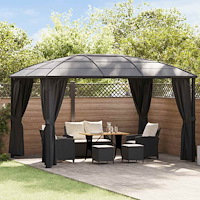 vidaXL Paviljong med draperi 400x300x265 cm antracit