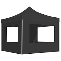 vidaXL Hopfällbart partytält med väggar aluminium 2x2 m antracit