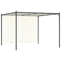 vidaXL Pergola med justerbart tak gräddvit 3x3 m stål