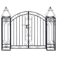 vidaXL Trädgårdsgrind smidesjärn 122x20,5x100 cm