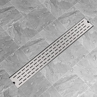 vidaXL Avlång golvbrunn 830x140 mm rostfritt stål