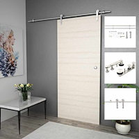 vidaXL Skjutdörrsbeslag 183 cm rostfritt stål silver