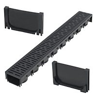 vidaXL Markränna plast 1 m